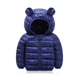Cute 1- 5y baby girls jacket kids boys Light down coats with ear hoodie spring girl clothes infant children's clothing  for boys