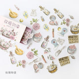 40pcs/lot Old Times Vintage Floral Stickers Set Scrapbooking Stickers For Bullet Journal Planner Diy Crafts Scrapbooking