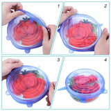 6pcs Silicone Cover Stretch Lids Reusable Airtight Food Wrap Covers Keeping Fresh Cover Kitchen Cooking Cookware Tool