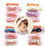 3pcs/set Baby Headband Girls Hair Accessories Cotton Rabbit Ear Turban Bow Elastic Hairband Baby Princess Christmas Day Gifts