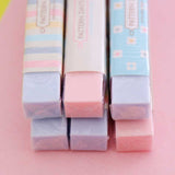 Cute Mini Stripe Flower Rubber Erasers Kawaii School Office Correction Pencil Erasers For Kids Gift Creative Korean Stationery