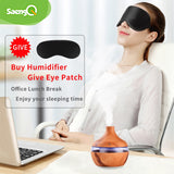 SaengQ Electric Humidifier Essential Aroma Oil Diffuser Ultrasonic Wood Grain Air Humidifier USB Mini Mist Maker LED Light For