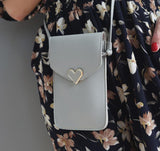 Women's Transparent Leather Cell Phone Shoulder Purse
