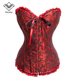 Gothic Corset Corselette Women's Corsets Steampunk Plus Size Overbust Corsage White Bodice Tops Sexy Lace Up Bustier S-6XL
