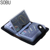 New PU Leather Function 24 Bits Card Case Business Card Holder Men Women Credit Passport Card Bag ID Passport Card Wallet H088