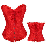 Gothic Corset Corselette Women's Corsets Steampunk Plus Size Overbust Corsage White Bodice Tops Sexy Lace Up Bustier S-6XL