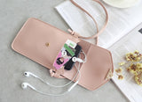 Women's Transparent Leather Cell Phone Shoulder Purse