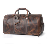 Vintage Big Capacity Men Cow Leather Travel Bag Durable Genuine Leather Tote Travel Bag