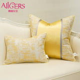 Avigers Yellow Cushion Covers Square Striped Patchwork Jacquard Pillow Cases Home Decorative for Car Sofa Bedroom
