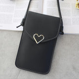 Women's Transparent Leather Cell Phone Shoulder Purse