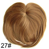 Similler White Black Brown Gold Fake Fringe Clip In Blunt Bangs Synthetic Hair Extensions With High Temperature Fiber