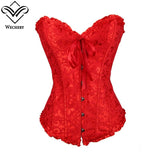 Gothic Corset Corselette Women's Corsets Steampunk Plus Size Overbust Corsage White Bodice Tops Sexy Lace Up Bustier S-6XL