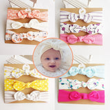 3pcs/set Baby Headband Girls Hair Accessories Cotton Rabbit Ear Turban Bow Elastic Hairband Baby Princess Christmas Day Gifts