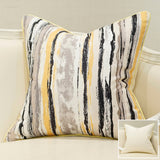 Avigers Yellow Cushion Covers Square Striped Patchwork Jacquard Pillow Cases Home Decorative for Car Sofa Bedroom