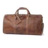 Vintage Big Capacity Men Cow Leather Travel Bag Durable Genuine Leather Tote Travel Bag