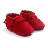 PU Suede Leather Newborn Baby Moccasins Shoes Soft Soled Non-slip Crib First Walker