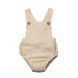 11 Color Newborn Infant Baby Boy Girl Bodysuit Summer Button Jumpsuit Striped Casual Sleeveless Backless Solid Outfits Clothes