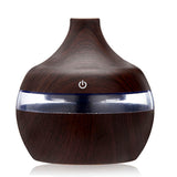 SaengQ Electric Humidifier Essential Aroma Oil Diffuser Ultrasonic Wood Grain Air Humidifier USB Mini Mist Maker LED Light For