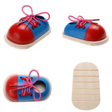 Montessori Learning Educational Toys For Children Wooden Toys Lacing Shoes Creative Puzzle Games Wooden Puzzles Popular Toy