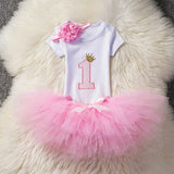 Baby Girl First Birthday Outfit Ensemble One Year Little Girl Dress Clothing Baby Child Summer Clothes Infant Christening Suits