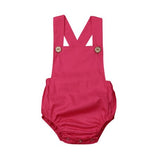 11 Color Newborn Infant Baby Boy Girl Bodysuit Summer Button Jumpsuit Striped Casual Sleeveless Backless Solid Outfits Clothes