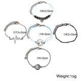 5 Piece Heartbeat Bracelet Set 18K White Gold Plated Bracelet in 18K