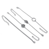 4 Piece Hamsa Set 18K White Gold Plated Bracelet in 18K White Gold