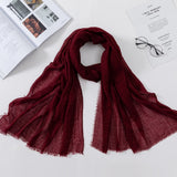Muslim Women Crinkle Hijab Scarf Soft Solid Cotton Head ScarvesTurban Shawls and Wraps hijab femme musulman kopftuch