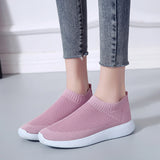 Rimocy Plus Size 46 Breathable Mesh Platform Sneakers Women Slip on Soft Ladies Casual Running Shoes Woman Knit Sock Shoes Flats