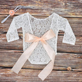 Newborn Photography Props Baby Girl Kids Bow Clothing Overalls Princess Playsuits Overalls Clothing Lace Romper Studio Shoot