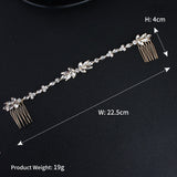 MOLANS Luxury Hairpin For Women Hair Combs Headdress Prom Bridal Wedding Crown Elegant Hair Accessories Gold Leaves Headwear 1PC