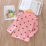 LILIGIRL 100% Cotton Girls T-Shirt  Long-sleeve Baby Kids Turtleneck Bottoming Shirt for Children Clothes New Spring Girl Tops