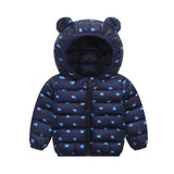 Cute 1- 5y baby girls jacket kids boys Light down coats with ear hoodie spring girl clothes infant children's clothing  for boys