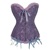 Gothic Corset Corselette Women's Corsets Steampunk Plus Size Overbust Corsage White Bodice Tops Sexy Lace Up Bustier S-6XL