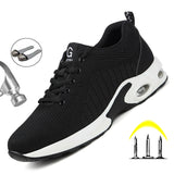 Breathable Men's Safety Shoes Boots With Steel Toe Cap Casual Men's Boots Work Indestructible Shoes Puncture-Proof Work Sneakers