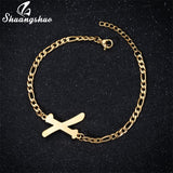 A-Z Letter Jewelry Personalize Initial Bracelets Bangles for Women Stainless Steel Alphabet Charm Bracelet Name Bijoux Pulseiras