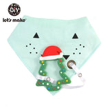 Let's Make Baby Stuff Bibs & Burp Cloths 1pc Cotton Bib Cartoon Silicone Teether BPA Free Baby Things Feeding Baberos Burp Cloth