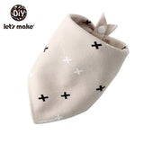 Let's Make Baby Stuff Bibs & Burp Cloths 1pc Cotton Bib Cartoon Silicone Teether BPA Free Baby Things Feeding Baberos Burp Cloth