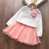 Bear Leader Girls Clothes Long Sleeves Cartoon Embroidery Female Children's Dresses