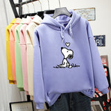 Autumn Winter Sweatshirt Women Long Sleeve Funny Dog Pattern Print Hoodie