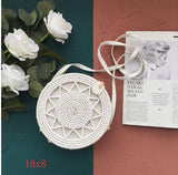 Round Woven Straw Rattan Bodybag