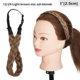 S-noilite Bohemian Plaited Headband Synthetic Braids Hair With Adjustable Belt Hairpiece Hair For Woman Hair Style Accessories