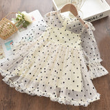 Bear Leader Girls Clothes Long Sleeves Cartoon Embroidery Female Children's Dresses