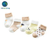5 pair High Quality Thicken Cartoon Comfort Cotton Newborn Socks Kids Boy New Born Baby Girl Socks Meia Infantil Miaoyoutong