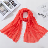 Muslim Women Crinkle Hijab Scarf Soft Solid Cotton Head ScarvesTurban Shawls and Wraps hijab femme musulman kopftuch