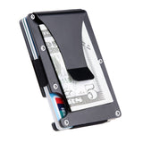 Gemeer Carbon Fiber Credit Card Holder RFID Non-scan Metal Wallet Purse Male Business Card Holder Carteira Masculina Billetera