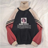 Hoodie Sweatshirt Women Winter Oversize Tops Fashion Pattern Printed Sweatshirt