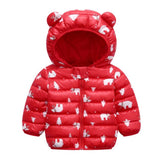 Cute 1- 5y baby girls jacket kids boys Light down coats with ear hoodie spring girl clothes infant children's clothing  for boys