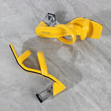 Fashion Sandals Women Summer New Comfortable Latex Tape Hollow High-heel Sandals Crystal Thick Heels Party Slippers 8.5CM