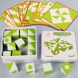 New 3D Montessori Geometry Puzzles Building Block Face Changing Logical Thinking Training Wooden Children's Early Education Toy